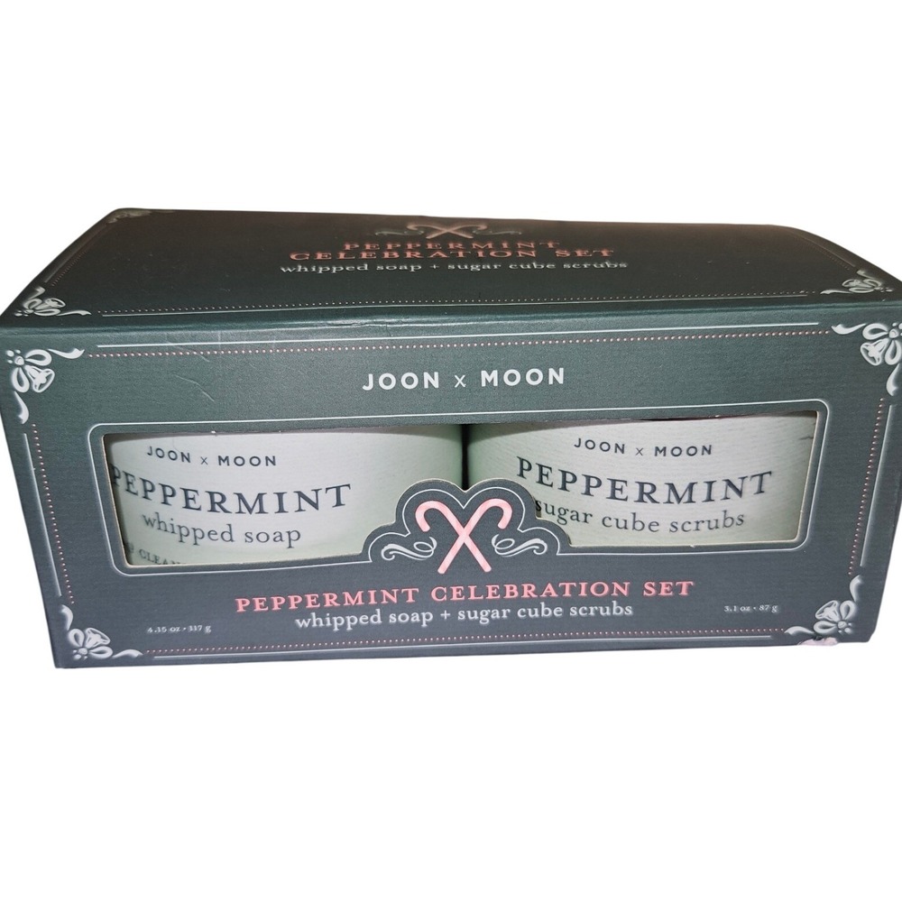 Joon x Moon Peppermint Celebration Set Whipped Soap and Sugar Cube Scrubs New‎